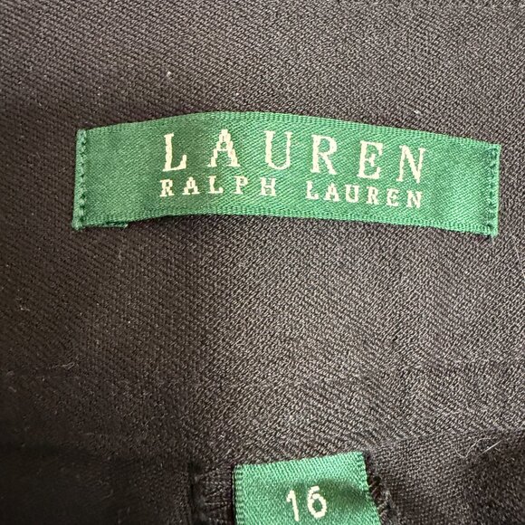 EUC Women's RALPH LAUREN High Rise Trouser w/Side Buttons Black | Size 16 - Picture 6 of 10